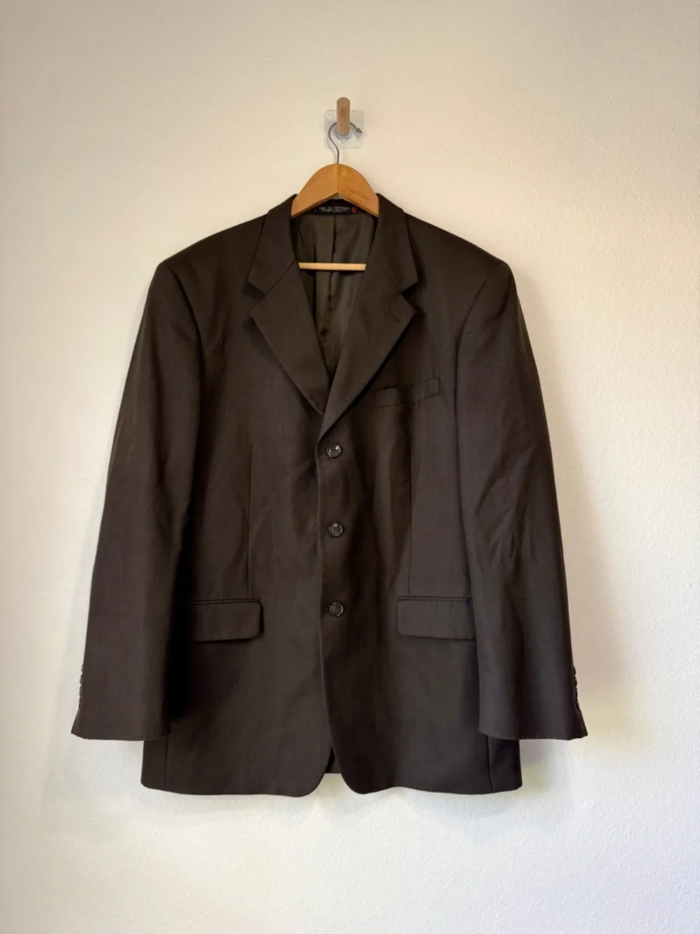 Albert Nipon Wool Silk Blazer Gray Tailored Jacket Size L 42